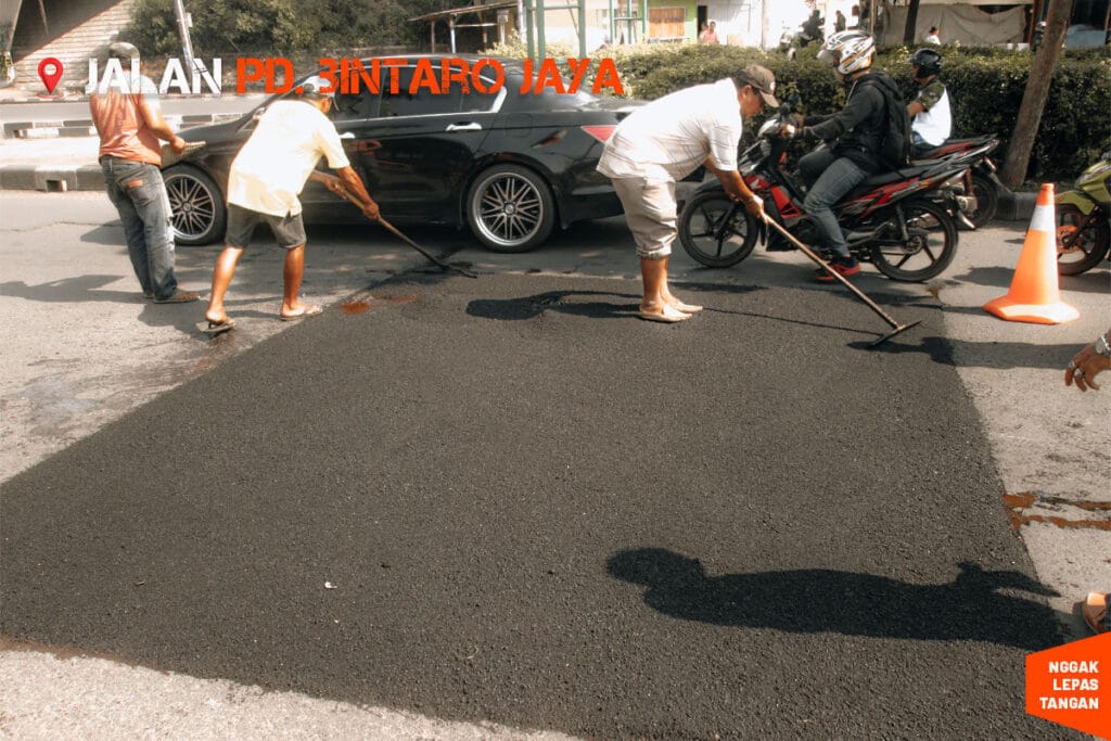 aspal ulang tipis